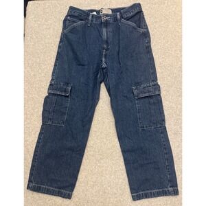 Levis SilverTab 94 Baggy Cargo Jeans Mens 31x29 Blue‎ Denim Y2K